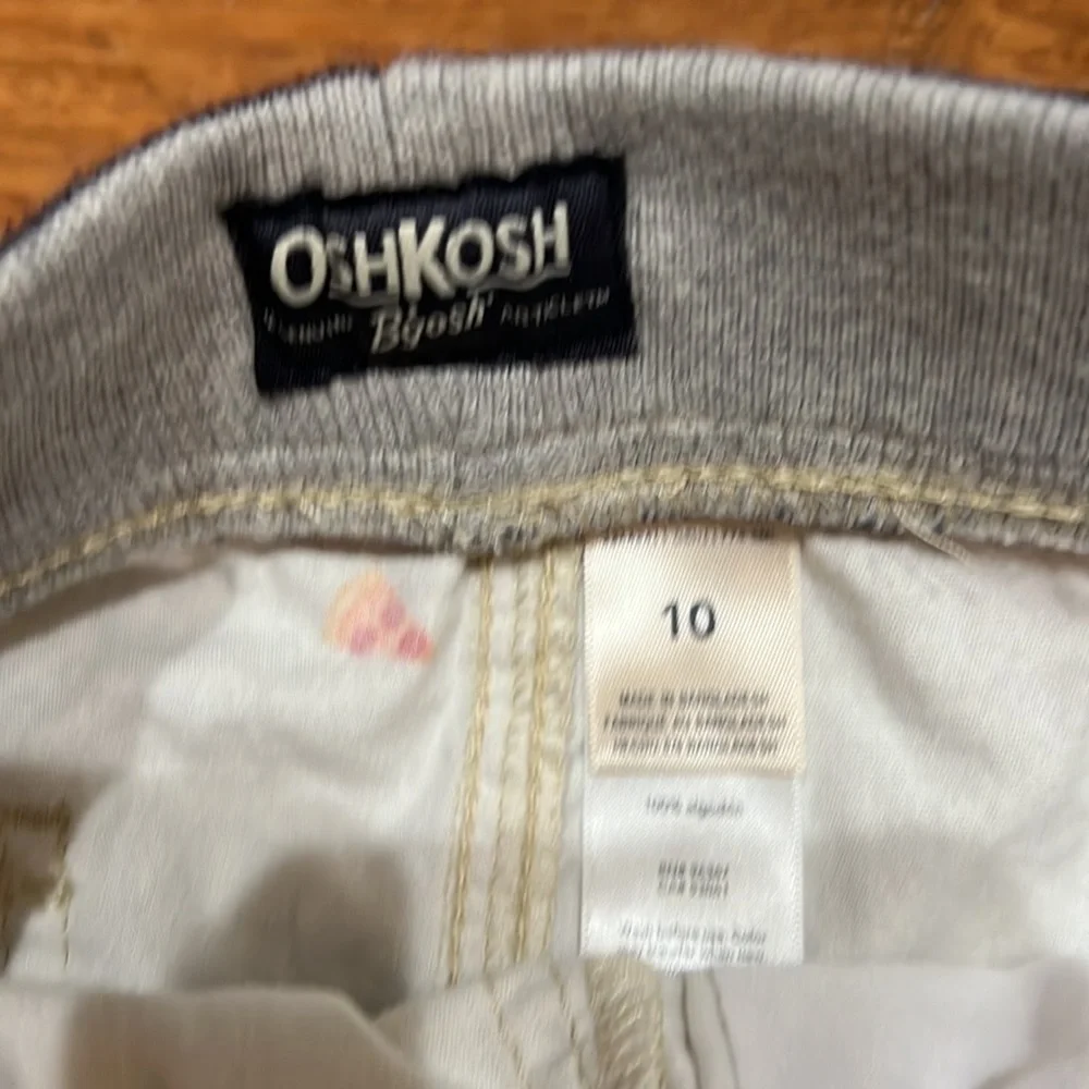 Osh kosh kids khaki elastic waist pull on pizza and taco shorts size 10 nWT